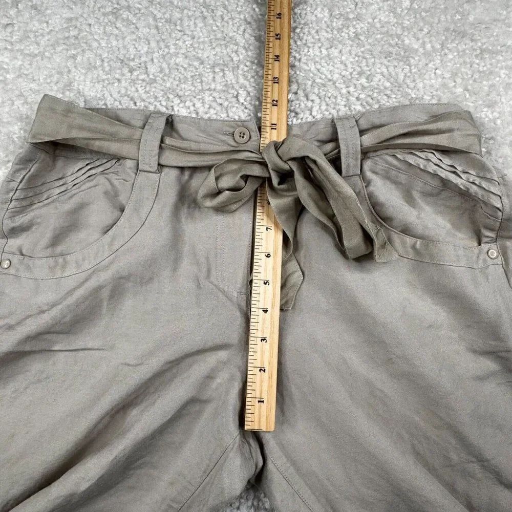 Sandro Linen Blend Barrel Drawstring Pants Beige - Picture 8 of 10